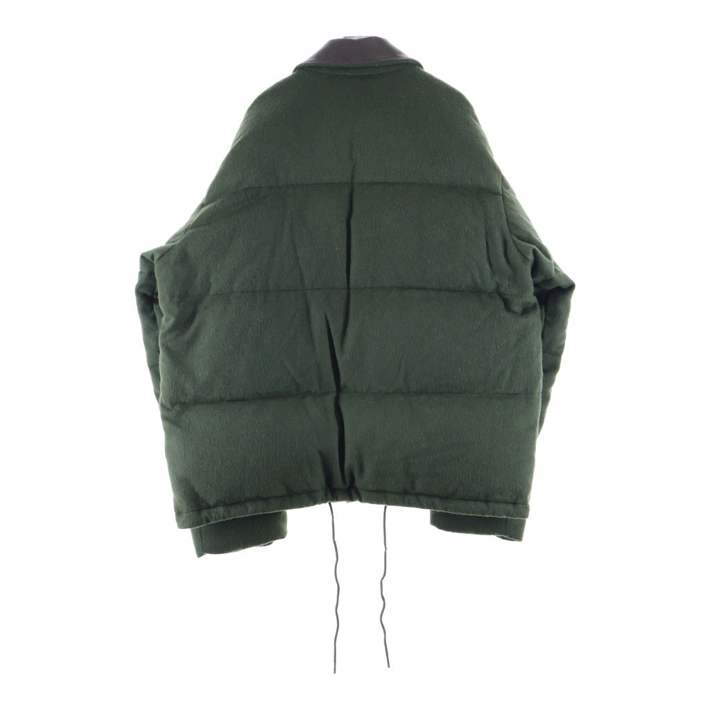 AURALEE(オーラリー) 25AW BABY CAMEL FLANNEL DOWN BLOUSON 襟レザー ダウンジャケット カーキ A25AB02BF