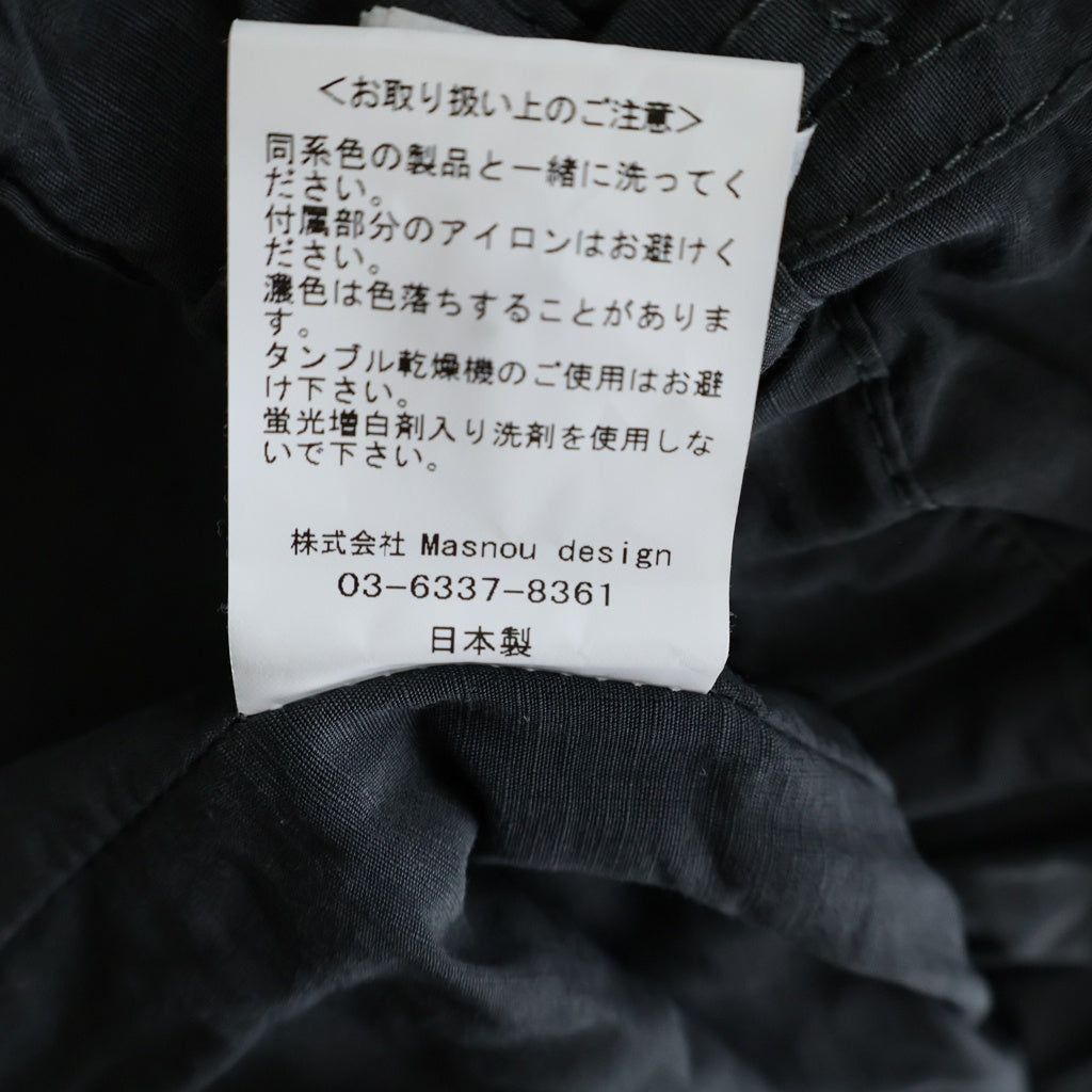 NO BRAND(ノーブランド) Masnou design マスノウデザイン コットン ワイドショーツ ハーフパンツ チャコールグレー SWE-8060