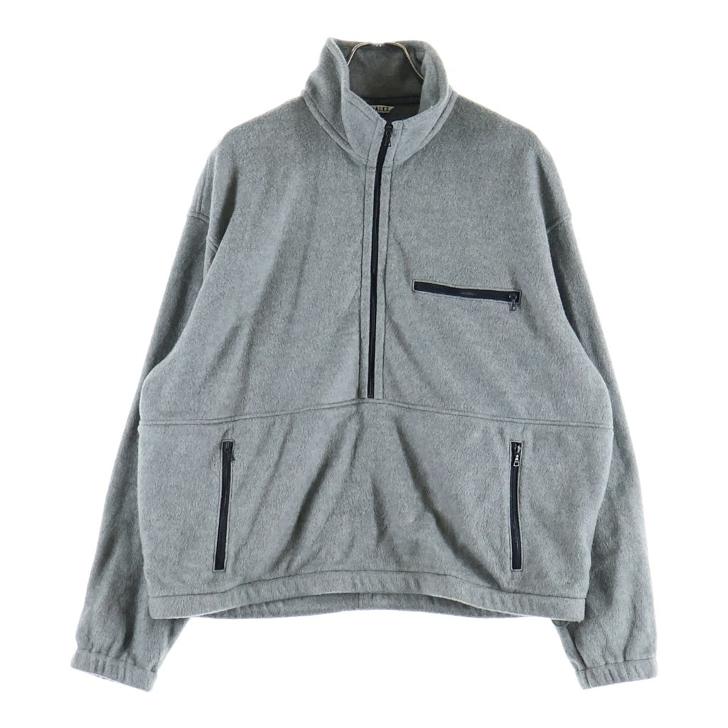 AURALEE(オーラリー) 25AW PURE SILK COMFORT FLEECE HALF ZIP P/O シルク フリースジャケット グレー A25AP02SF