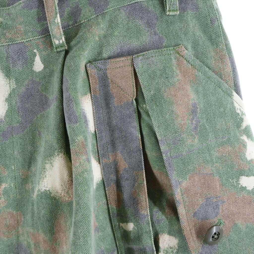 NO BRAND(ノーブランド) GURANK Camo Cargo Shorts グランク カモ カーゴ ショーツ ハーフパンツ グリーン 25K02