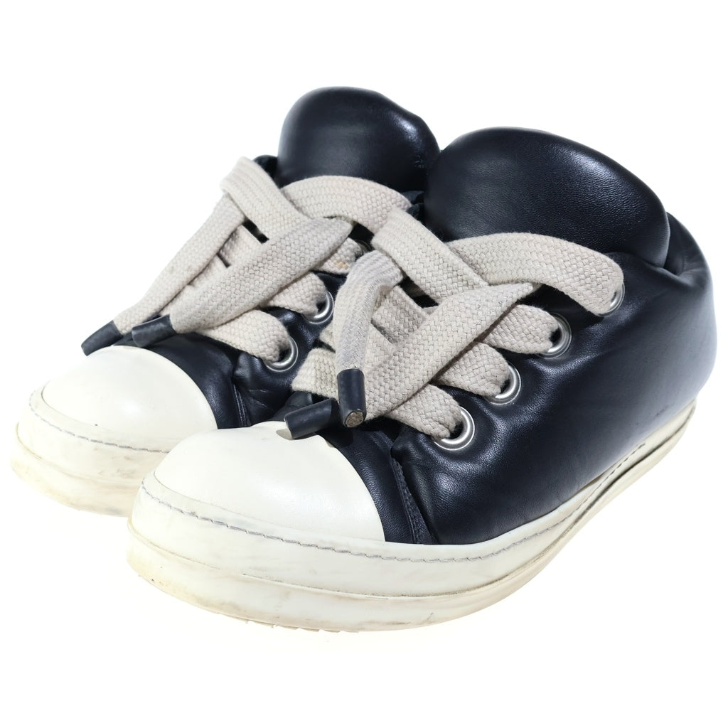 Rick Owens(リックオウエンス) JUMBO LACE PADDED RAMONES LOW ジャンボレース パデッドラモーンズ レザー ローカットスニーカー ブラック