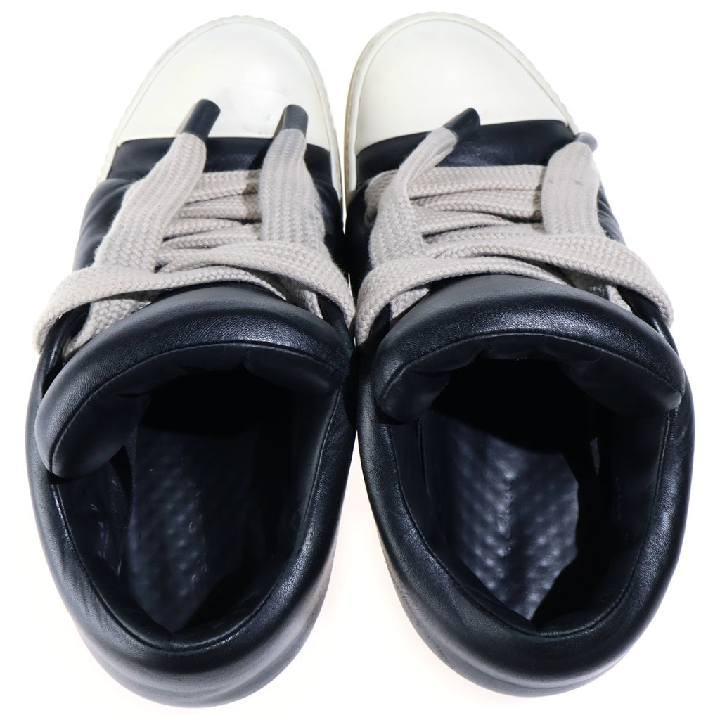 Rick Owens(リックオウエンス) JUMBO LACE PADDED RAMONES LOW ジャンボレース パデッドラモーンズ レザー ローカットスニーカー ブラック