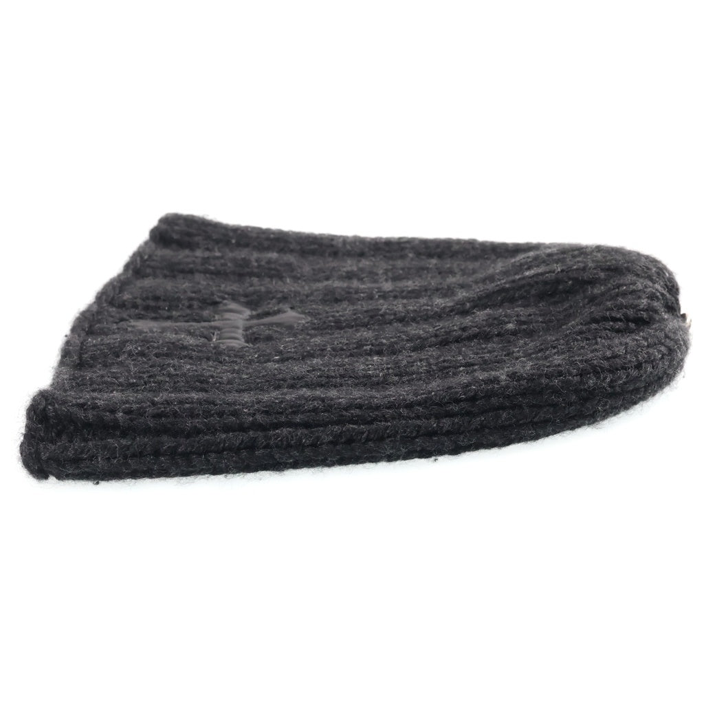 CHROME HEARTS(クロムハーツ) CASHMERE BEANIE クロスパッチ付き カシミヤ クロスボール シングルビーニー ニット帽 ブラック