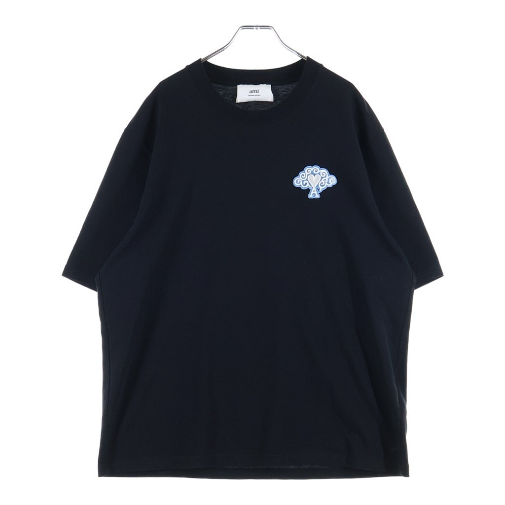 AMI Alexandre Mattiussi(アミアレクサンドルマテュッシ) 24SS 辰年 ハートロゴ 半袖 クルーネック Tシャツ ブラック