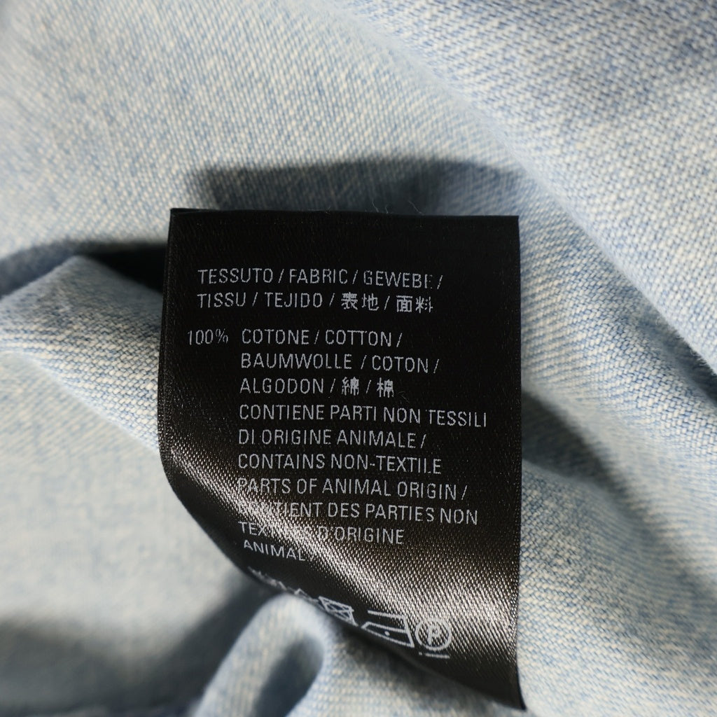 BALENCIAGA(バレンシアガ) 18SS BACK LOGO DENIM SHIRT バックロゴ オーバーサイズ 半袖デニムシャツ インディゴ BC89 571368 TYE24