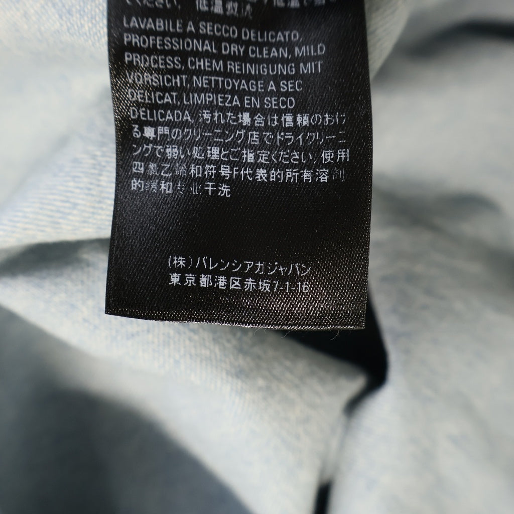 BALENCIAGA(バレンシアガ) 18SS BACK LOGO DENIM SHIRT バックロゴ オーバーサイズ 半袖デニムシャツ インディゴ BC89 571368 TYE24