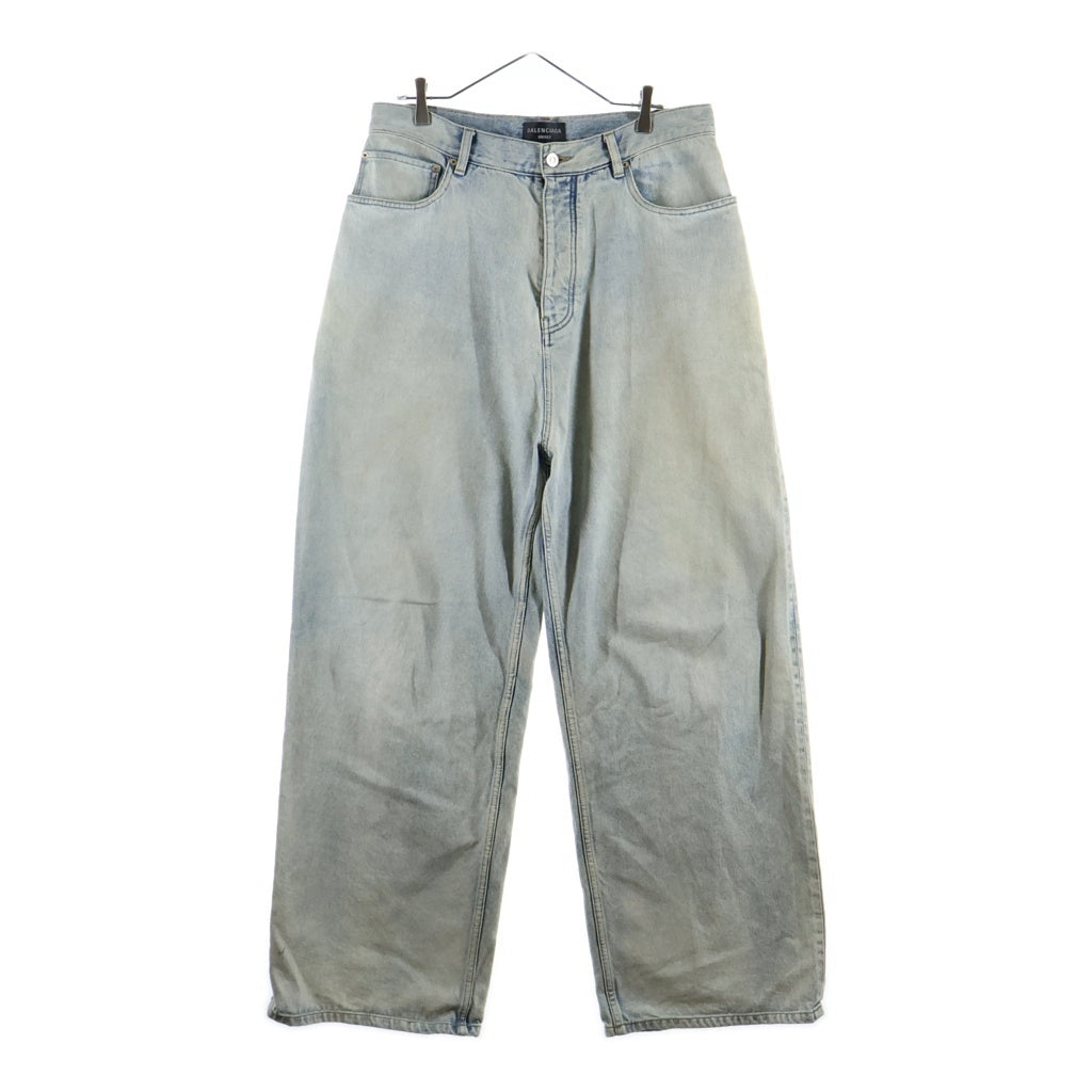 BALENCIAGA(バレンシアガ) 24SS サイズステッカーワイドバギー デニムパンツ インディゴ 767977 TDW14
