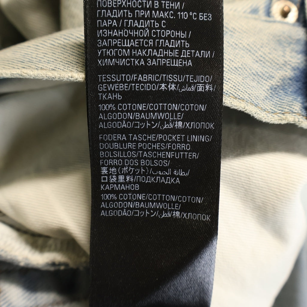 BALENCIAGA(バレンシアガ) 24SS サイズステッカーワイドバギー デニムパンツ インディゴ 767977 TDW14