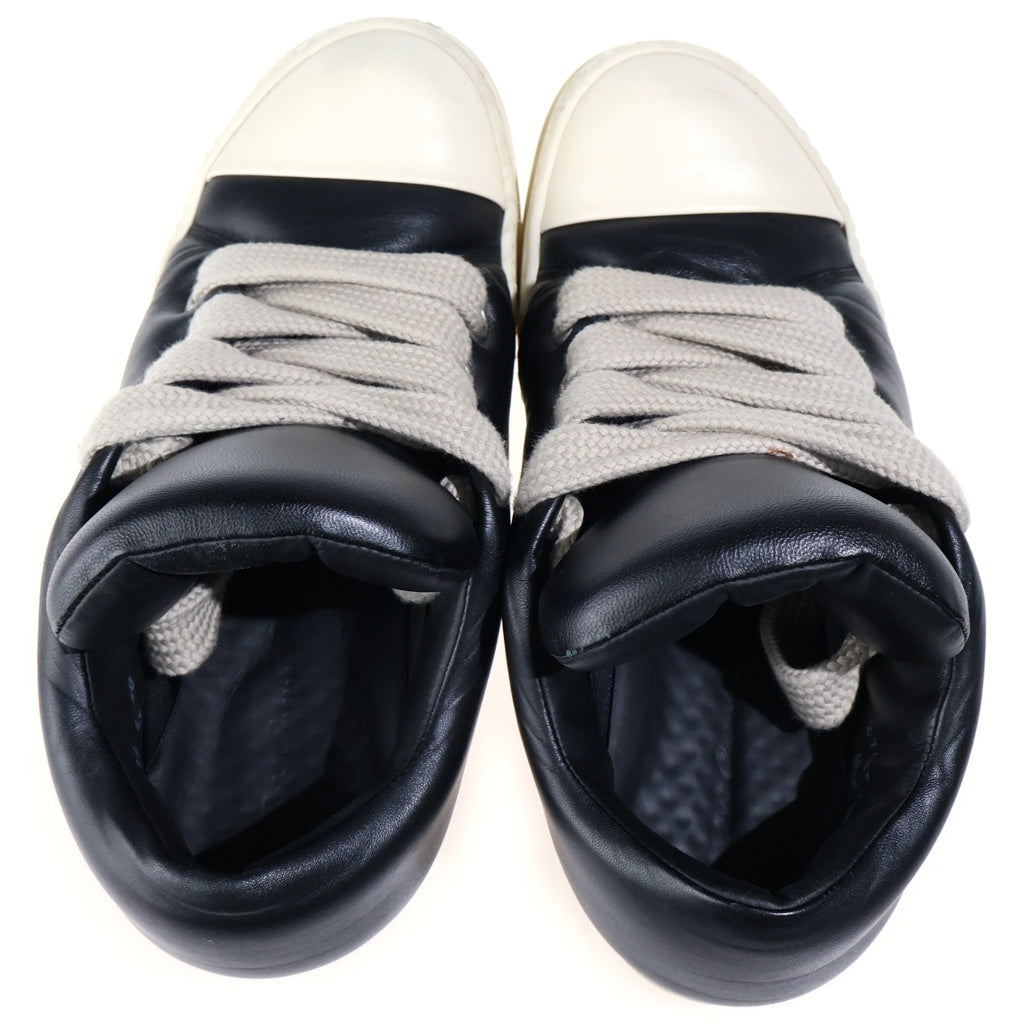 Rick Owens(リックオウエンス) JUMBO LACE PADDED RAMONES LOW ジャンボレース パデッドラモーンズ レザー ローカットスニーカー ブラック