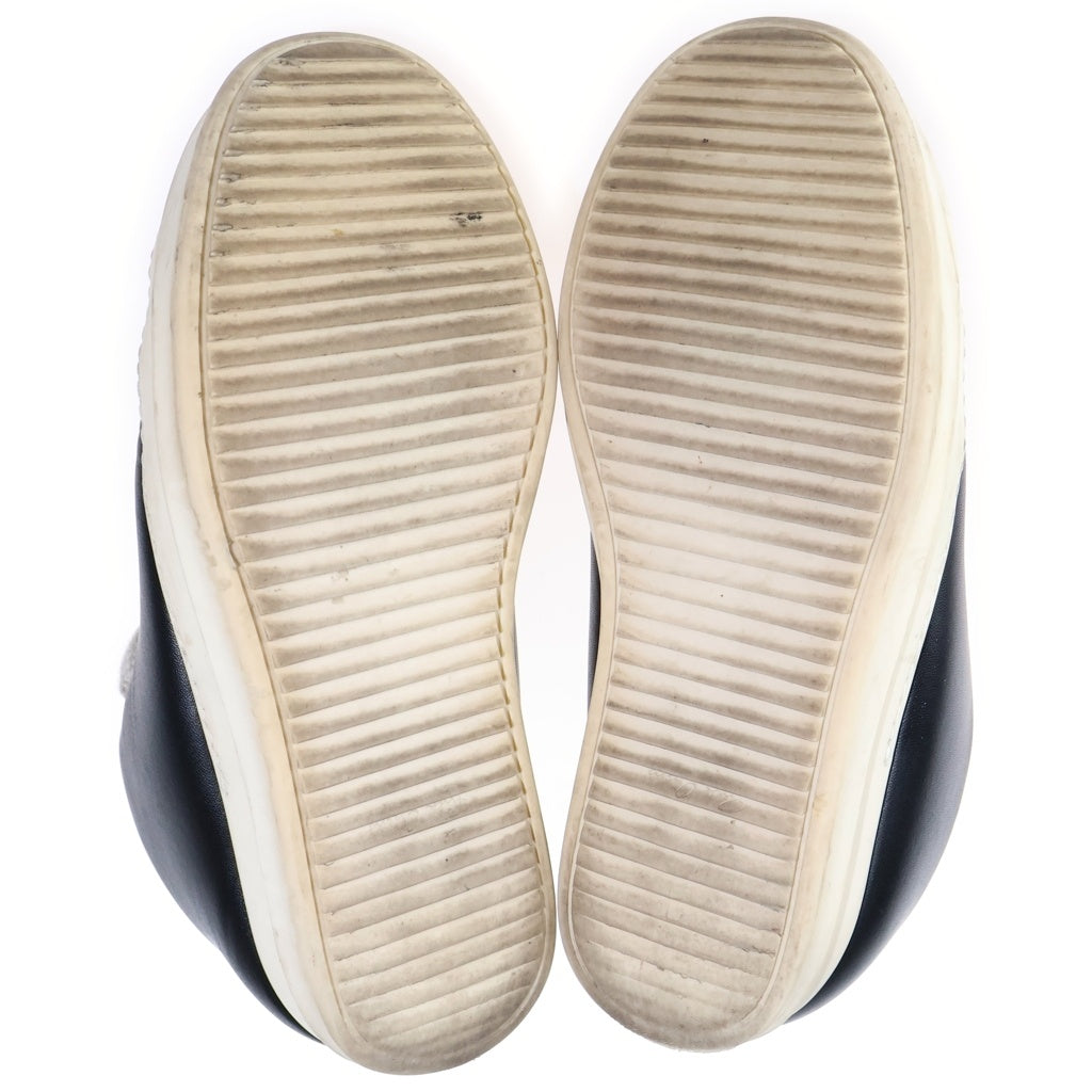 Rick Owens(リックオウエンス) JUMBO LACE PADDED RAMONES LOW ジャンボレース パデッドラモーンズ レザー ローカットスニーカー ブラック