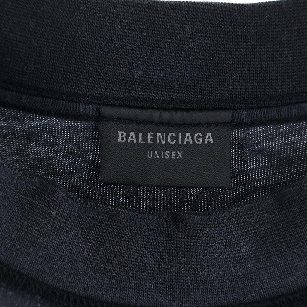 BALENCIAGA(バレンシアガ) 25SS Medium Fit T-Shirt インサイドアウトロゴ クルーネック 半袖Tシャツ グレー 822441 TSVA2