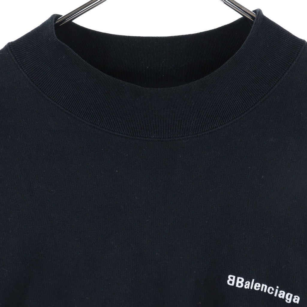BALENCIAGA(バレンシアガ) BBロゴ刺繍 クルーネック 長袖スウェット トレーナー ブラック 652981 TJV85