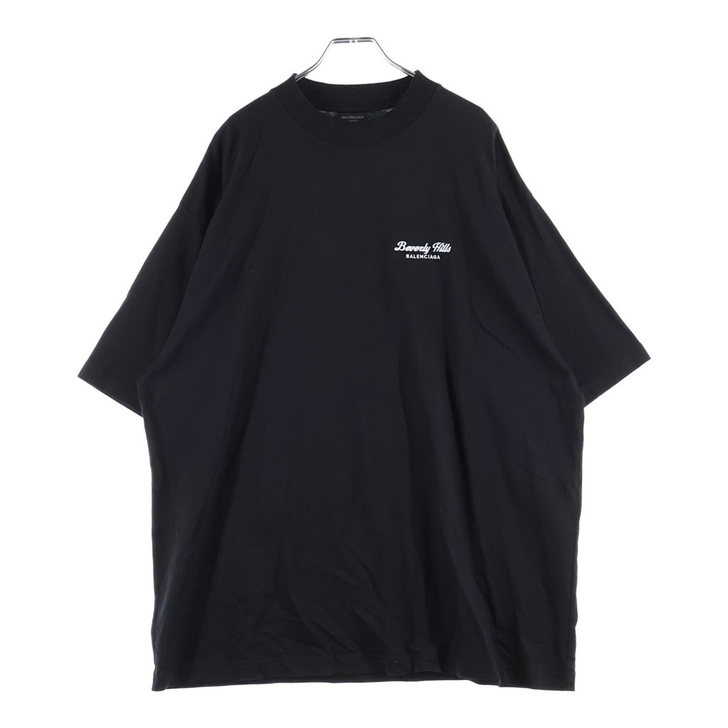 BALENCIAGA(バレンシアガ) 24AW Beverly Hills Medium Fit T-shirt オーバーサイズ 半袖 Tシャツ クルーネック ブラック 764235 TQVS6