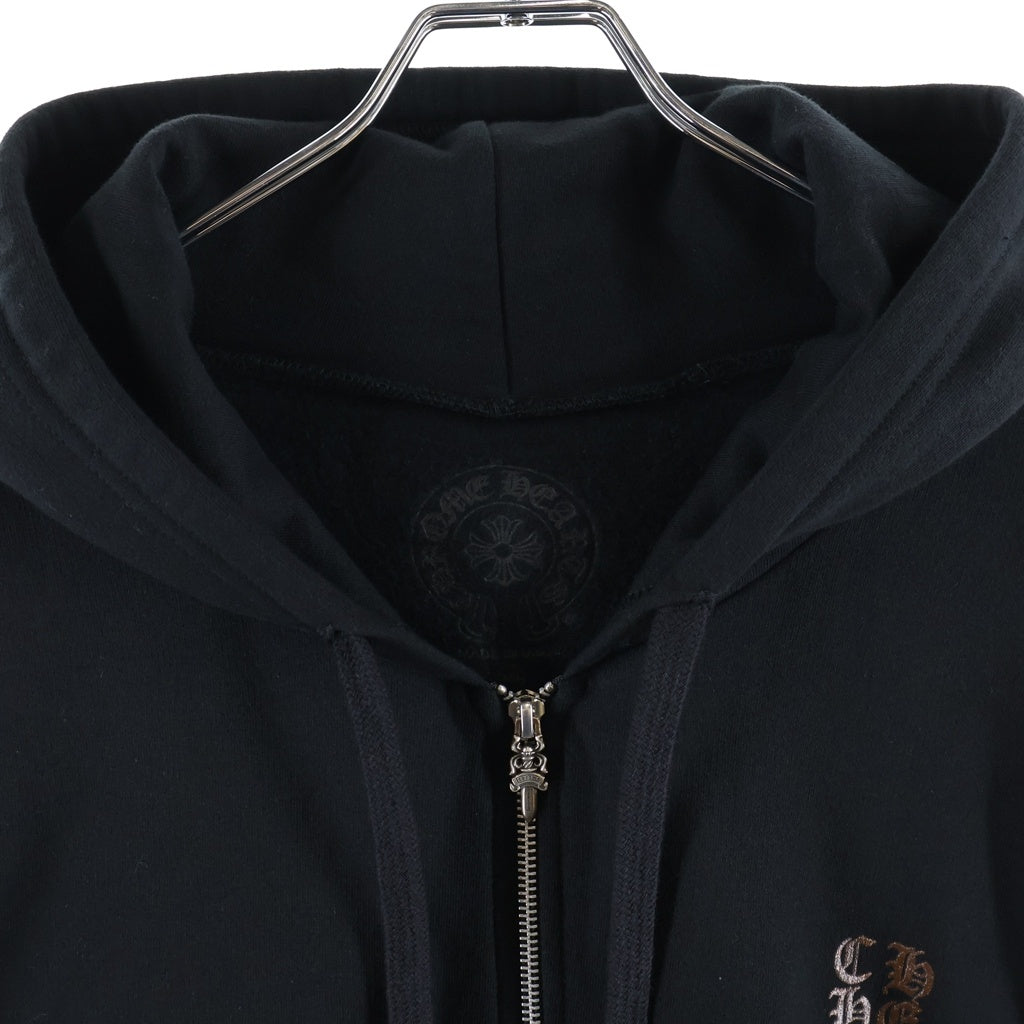 CHROME HEARTS(クロムハーツ) Vertical Logo Zip Up Hoodie ヴァーティカルロゴ ジップアップパーカー フーディ ブラック