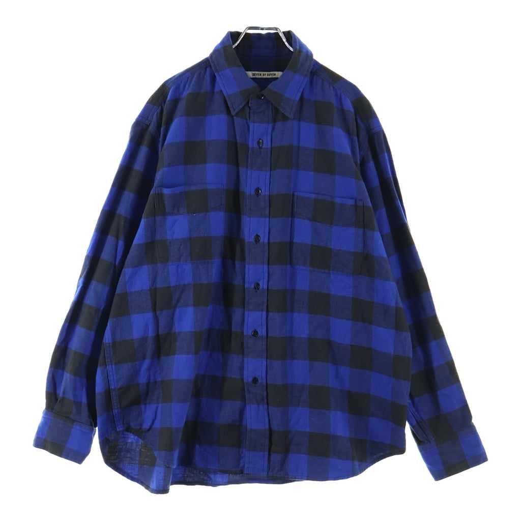 seven by seven(セブン バイ セブン) BUFFALO CHECK WORK SHIRTS チェックロングスリーブ 長袖シャツ ブルー 800-5250072