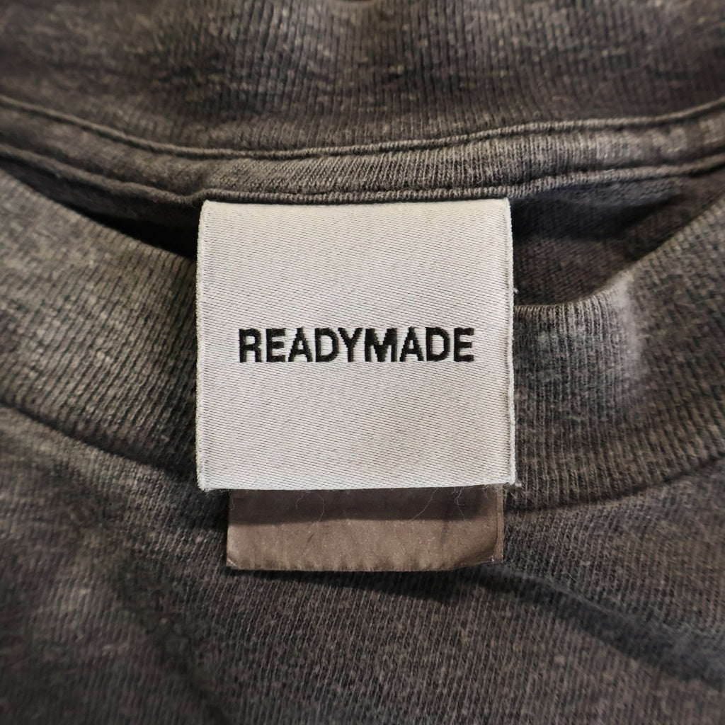 READY MADE(レディメイド) 24SS POCKET T-SHIRT フロントプリント ポケット半袖Tシャツ カットソー ブラック RE-CO-BK-00-00-278