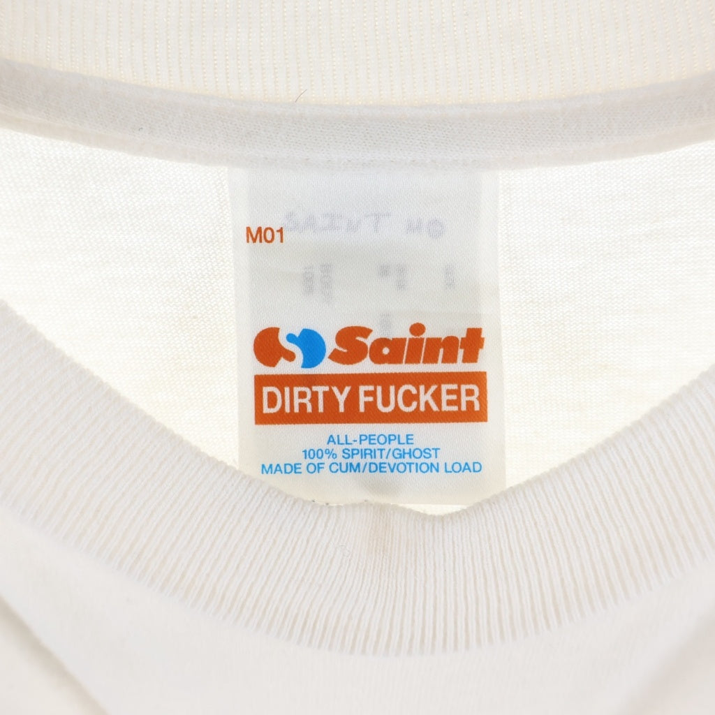 SAINT MICHAEL(セントマイケル) 26SS SS T-SHIRT / SAINT X 両面プリントTシャツ 半袖クルーネックカットソー ホワイト SM-MK8-0000-011