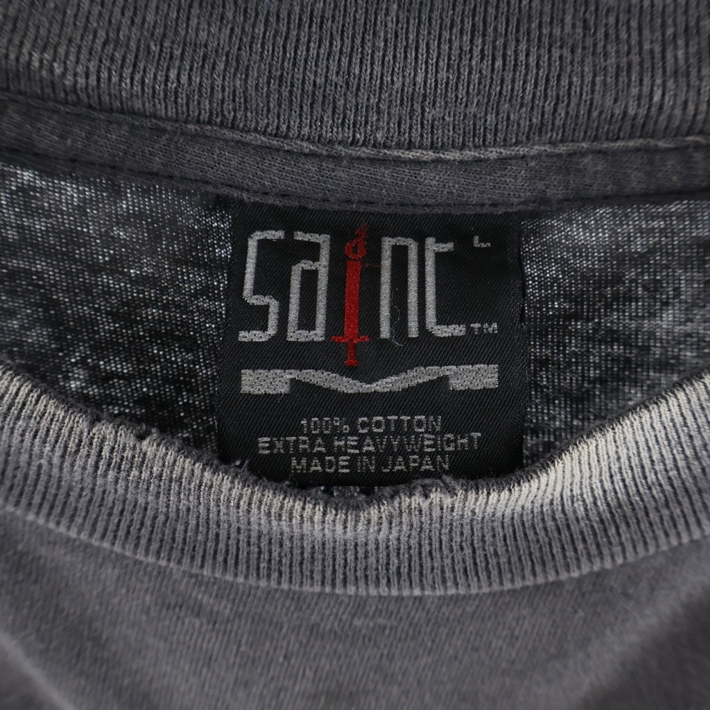 SAINT MICHAEL(セントマイケル) SS TEE HOPE SPRING ホープスプリング ヴィンテージ加工 クルーネック半袖Tシャツ カットソー グレー SM-HR8-0000-006