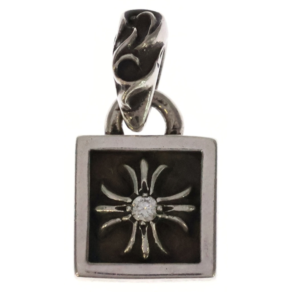 CHROME HEARTS(クロムハーツ) FRAMED CH PLUS 1DIA フレームドCHプラス 1ダイヤ チャーム ペンダントトップ シルバー