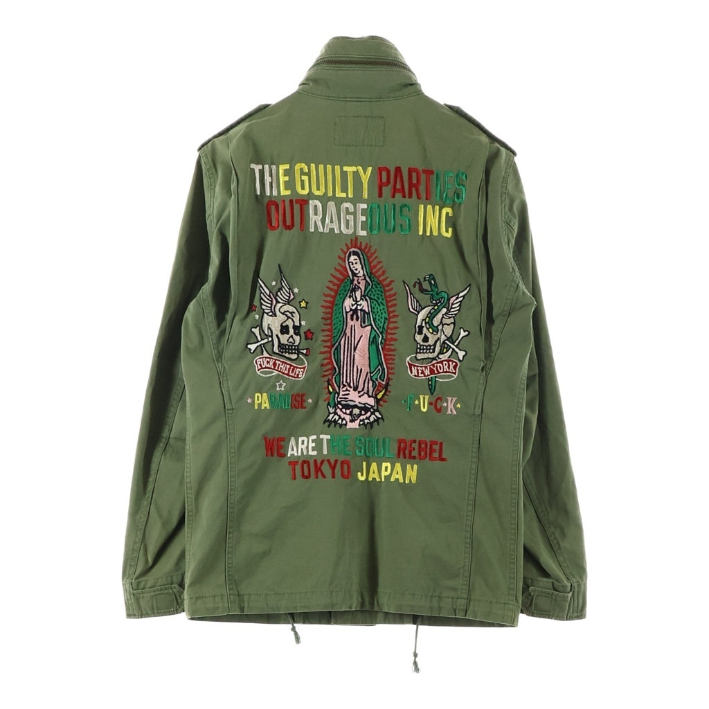 WACKO MARIA(ワコマリア) M-65 Jacket ミリタリージャケット バック刺繍デザイン カーキ
