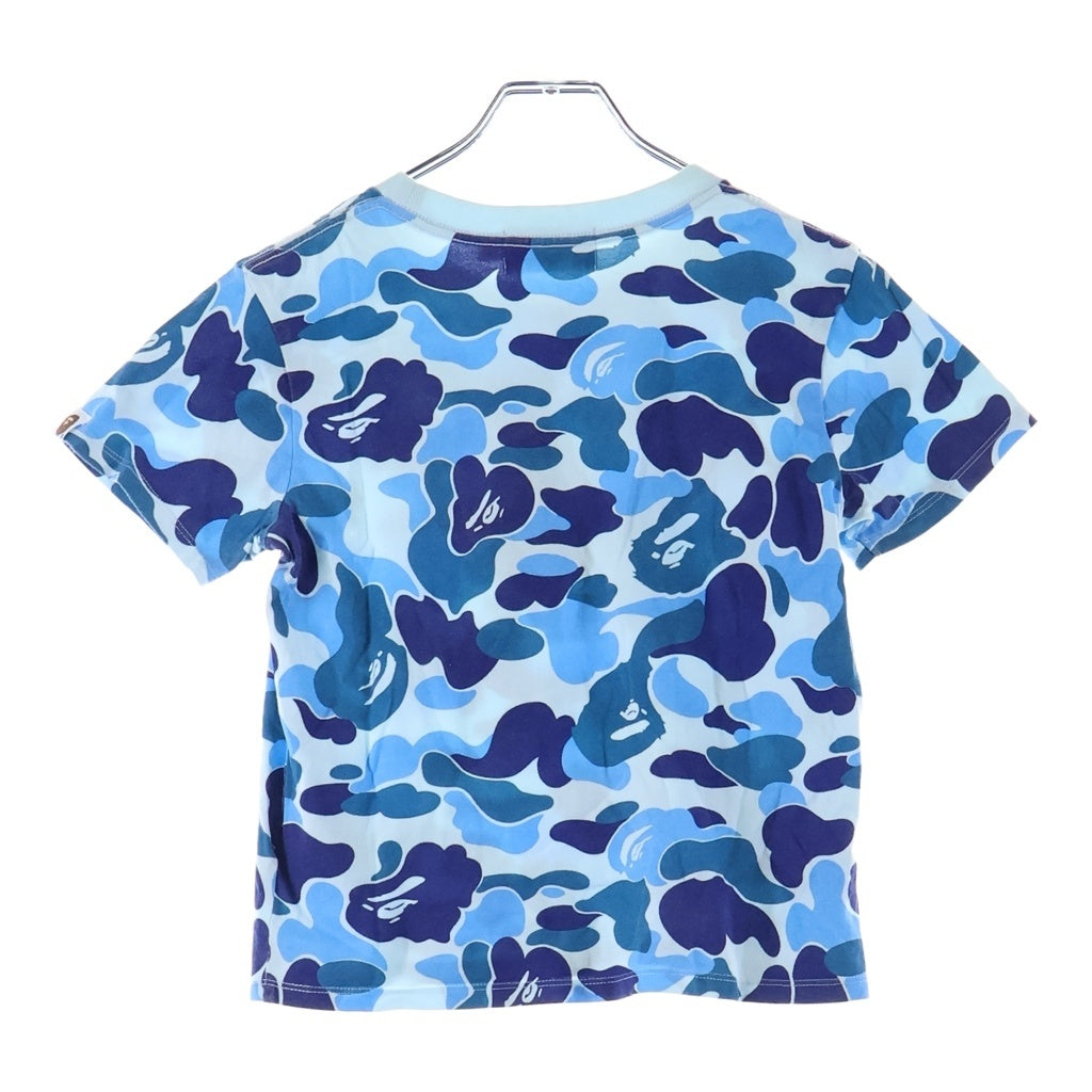 A BATHING APE(アベイシングエイプ) ABC Camo Baby カモ柄 クルーネック 半袖Tシャツ ブルー 001CSK802004L レディース
