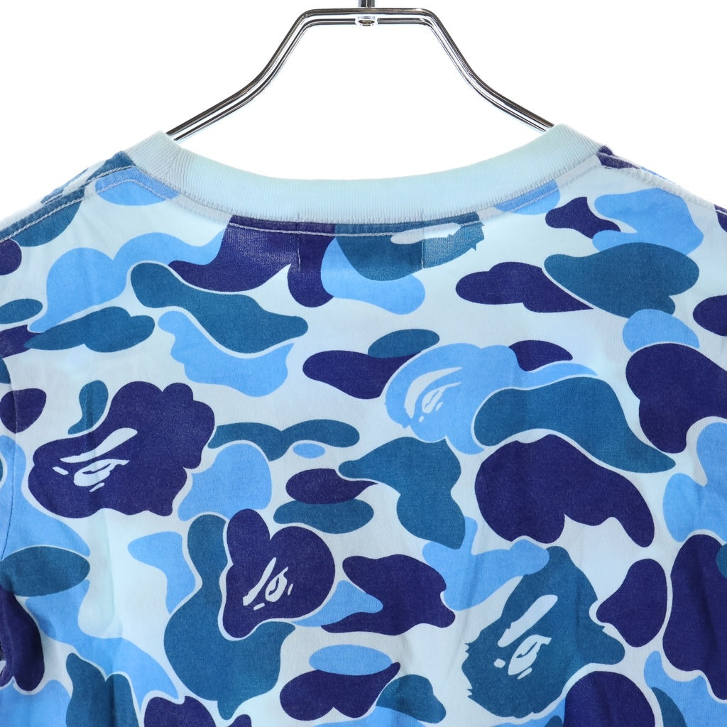 A BATHING APE(アベイシングエイプ) ABC Camo Baby カモ柄 クルーネック 半袖Tシャツ ブルー 001CSK802004L レディース