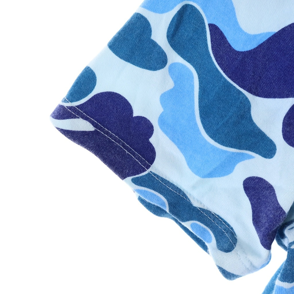 A BATHING APE(アベイシングエイプ) ABC Camo Baby カモ柄 クルーネック 半袖Tシャツ ブルー 001CSK802004L レディース