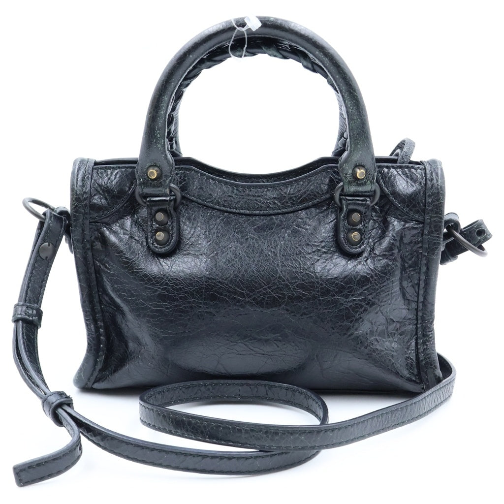 BALENCIAGA(バレンシアガ) Le City Nano ル シティ ナノ 2Way レザー ハンドバッグ ショルダーバッグ ブラック 8196712ABEK1000