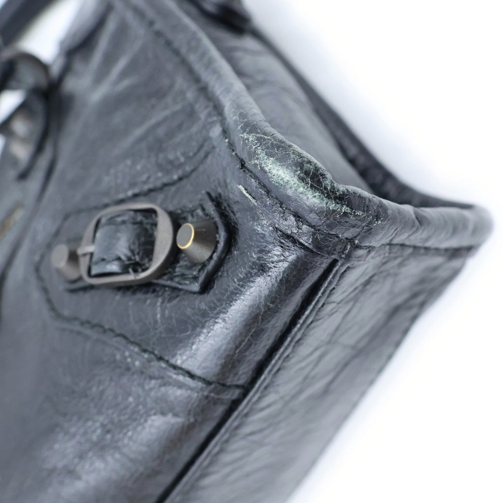BALENCIAGA(バレンシアガ) Le City Nano ル シティ ナノ 2Way レザー ハンドバッグ ショルダーバッグ ブラック 8196712ABEK1000