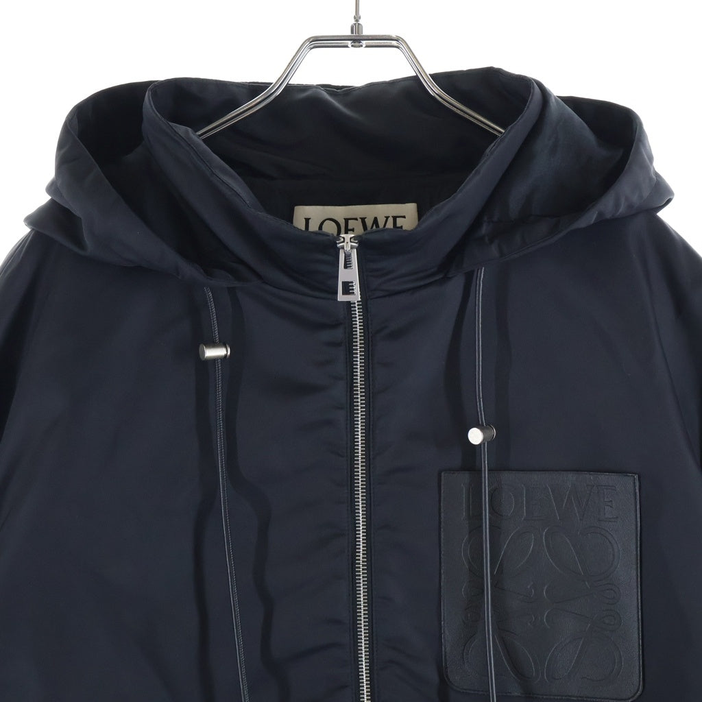 LOEWE(ロエベ) 24SS HOODED PADDED JACKET フーデッド パデッド ジャケット ジップアップブルゾン ブラック H526Y02W68