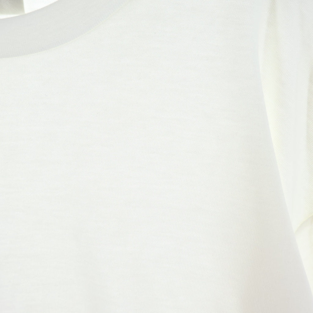 SAINT LAURENT PARIS(サンローランパリ) 裾ロゴ スクエアパッチ 無地 半袖 クルーネック Tシャツ ホワイト 798933 Y37RY