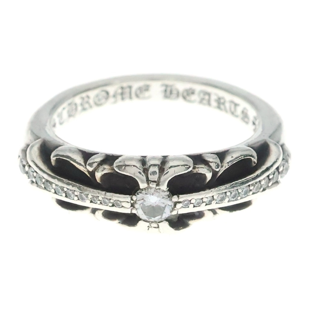 CHROME HEARTS(クロムハーツ) BABY CLSC P D ベイビークラシックフローラルクロス PAVEダイヤ シルバーリング