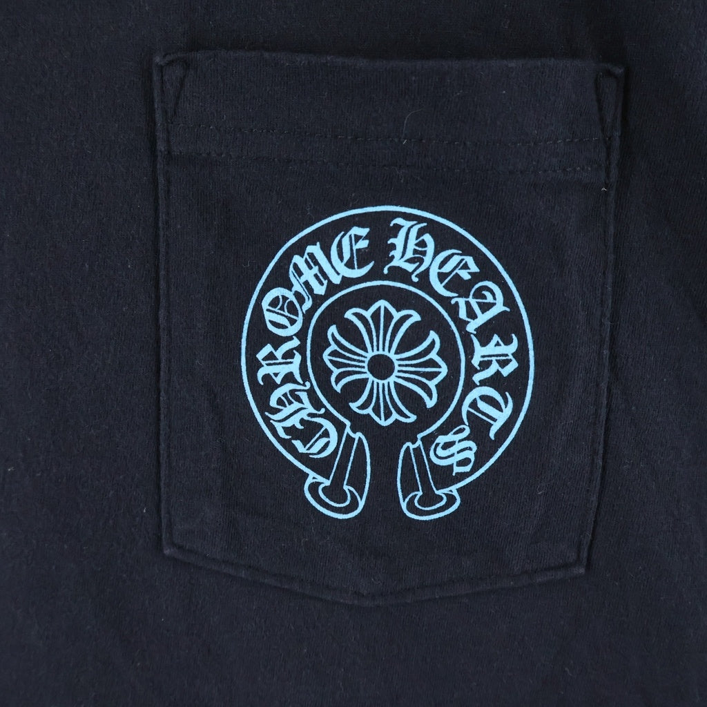 CHROME HEARTS(クロムハーツ) 3 CEMETERY CROSS 3セメタリークロスプリント クルーネック半袖Tシャツカットソー ブラック/ブルー
