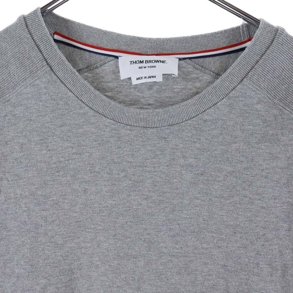 THOM BROWNE(トムブラウン) 4バー コットン クルーネック 半袖Tシャツ グレー MJS246A-07323-055