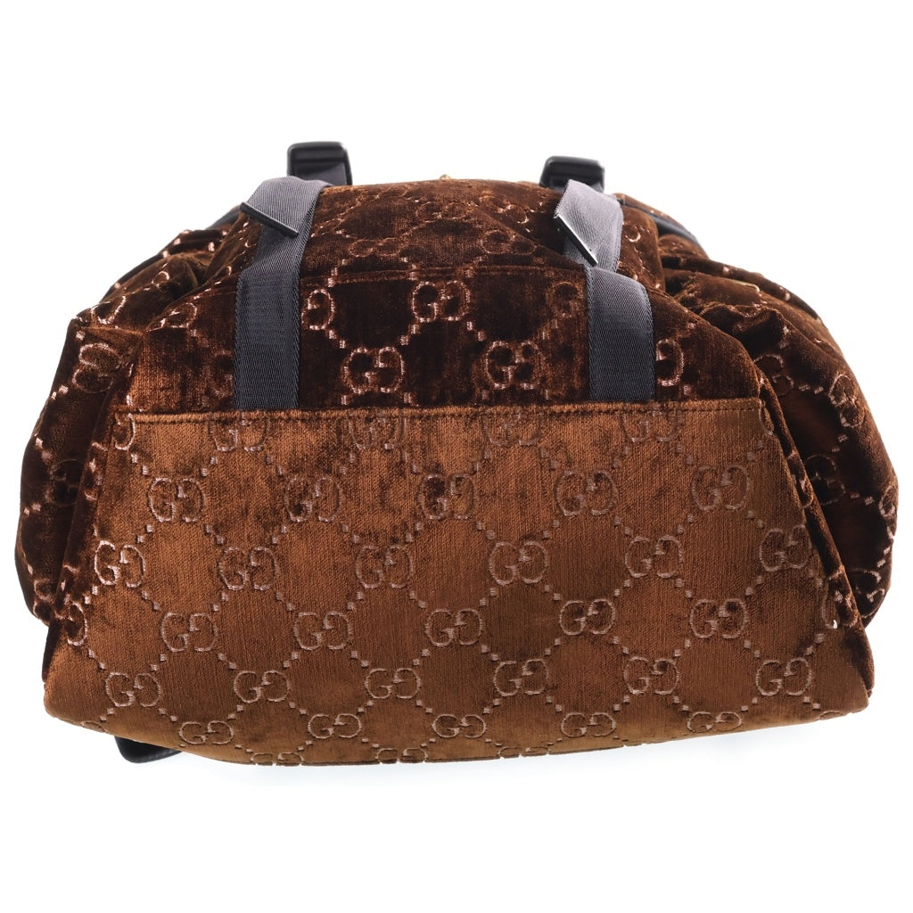 GUCCI(グッチ) GG Velvet Medium Backpack GGベルベット ミディアム バックパック リュックサック ブラウン 574923
