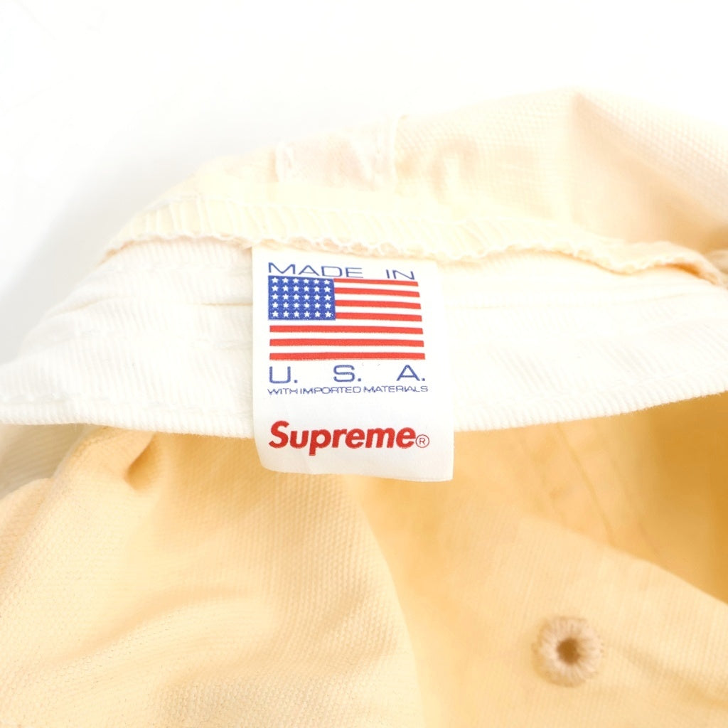 SUPREME(シュプリーム) 22SS Small Box Coated Linen 6-Panel スモールボックスロゴ リネン 6パネル キャップ クリーム レディース