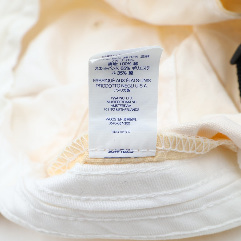 SUPREME(シュプリーム) 22SS Small Box Coated Linen 6-Panel スモールボックスロゴ リネン 6パネル キャップ クリーム レディース