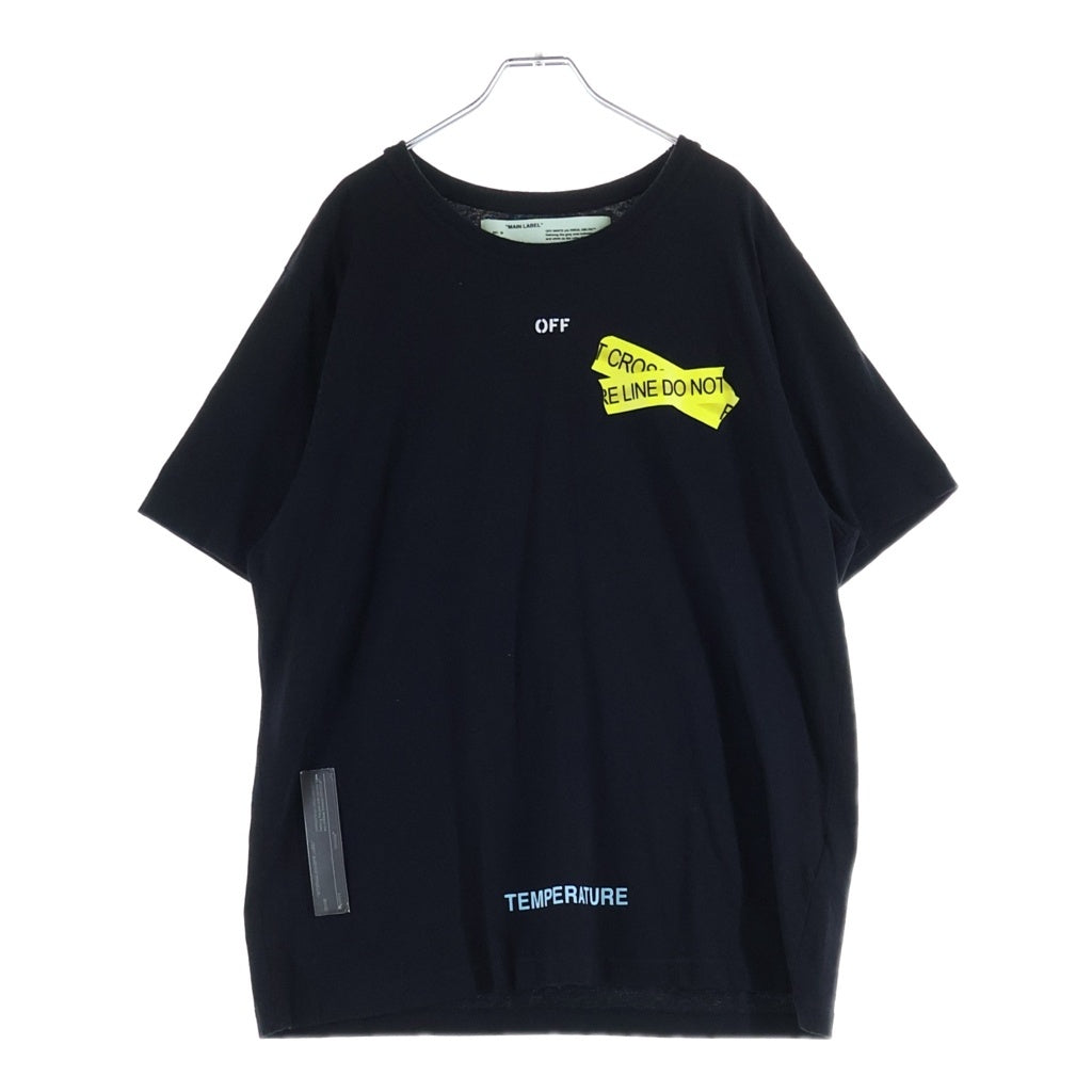 OFF-WHITE(オフホワイト) 18SS FIRE TAPE バックファイヤー テープ 半袖Tシャツ ショートスリーブカットソー ブラック OMAA027S18185006