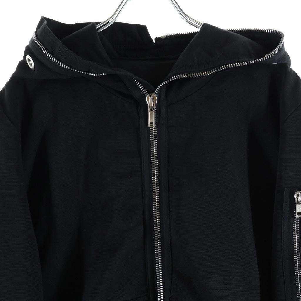 DRKSHDW(ダークシャドウ) 24SS GIMP FLIGHT BOMBER ギンプ フライトジャケット ジップアップパーカー ブラック DU01D1772‐CB