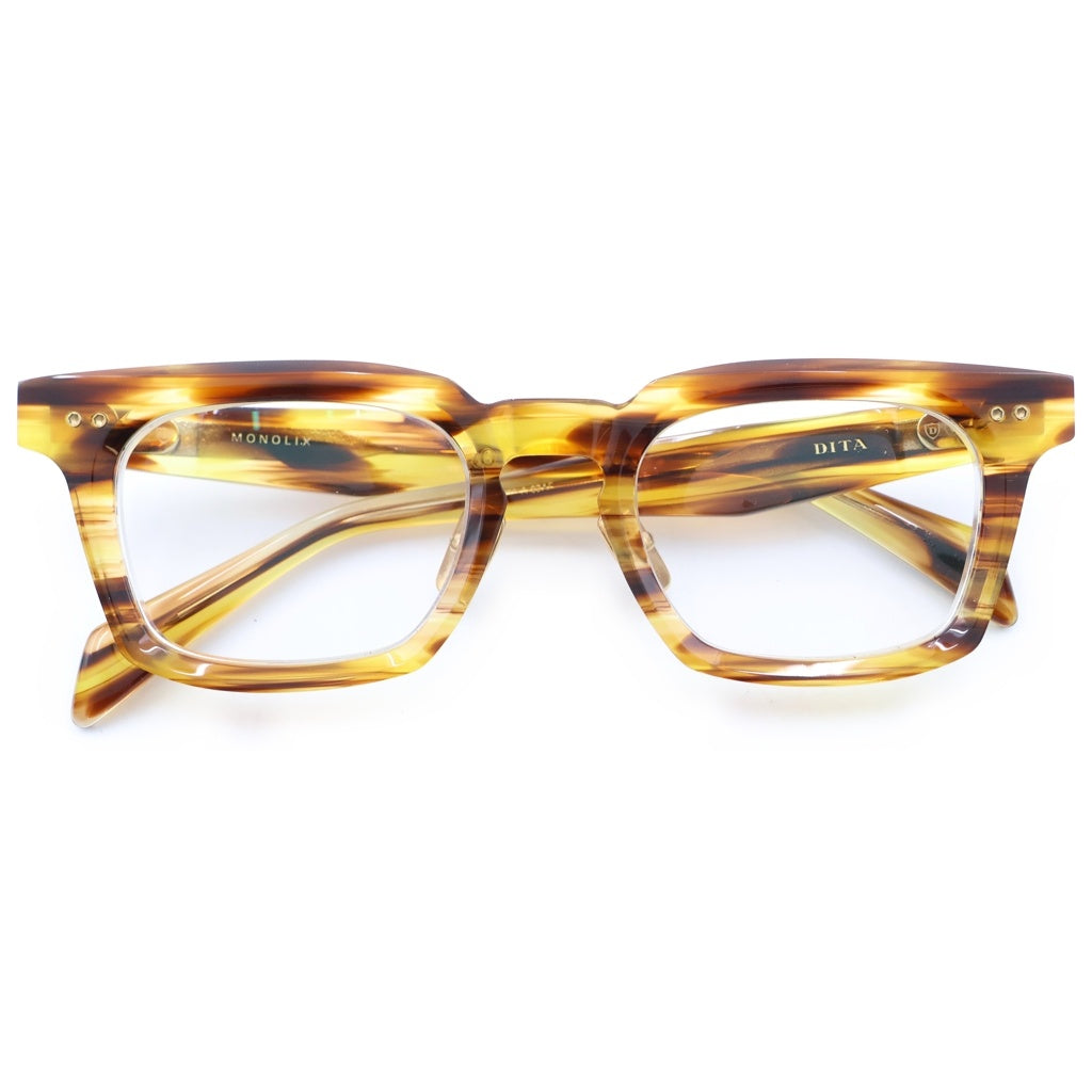 DITA(ディータ) MONOLIX モノリクス スクエア アイウェア メガネ 度入り ブラウン DTS750