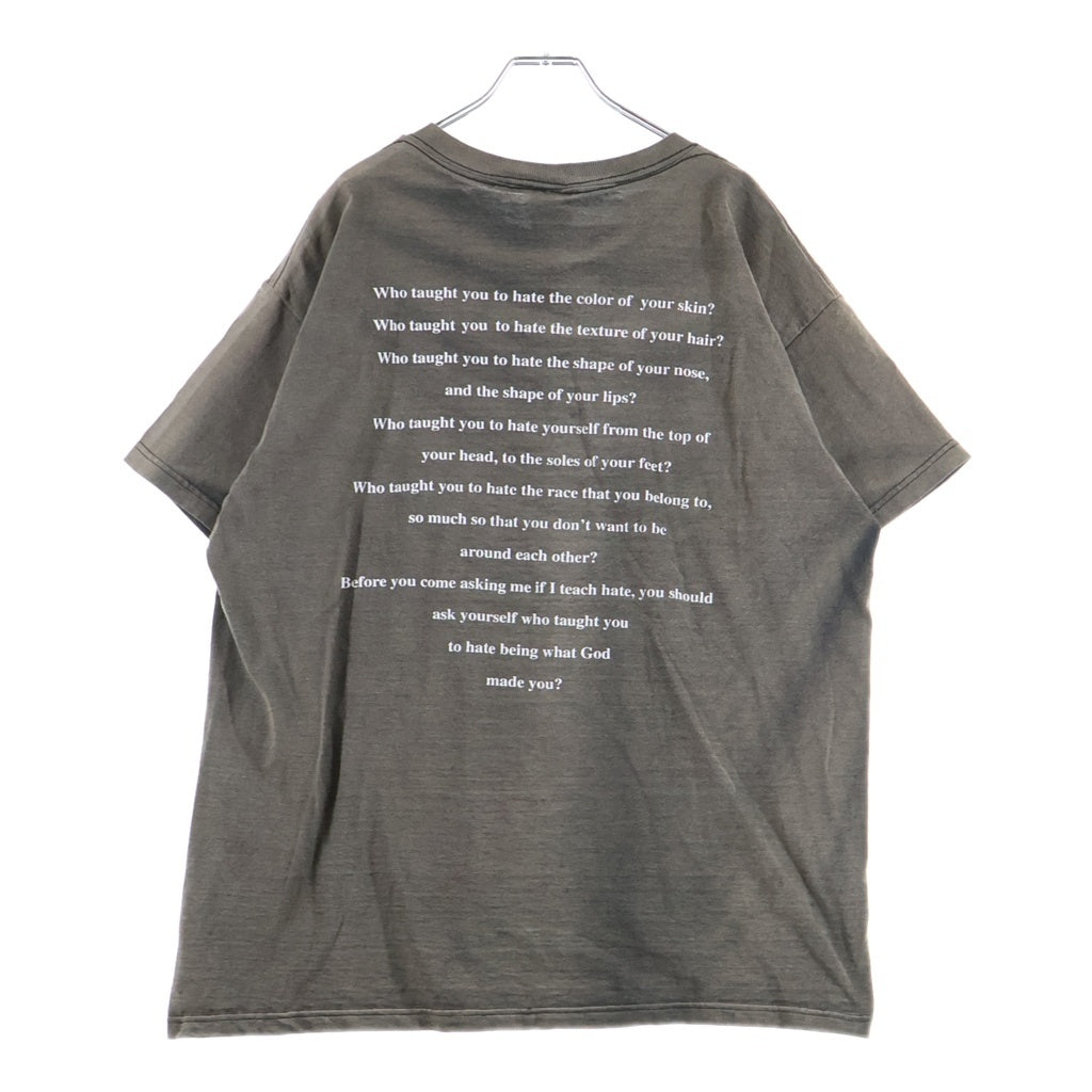 VINTAGE(ヴィンテージ) 90s MALCOLM X マルコムX 両面プリント クルーネック半袖Tシャツ ショートスリーブカットソー グレー