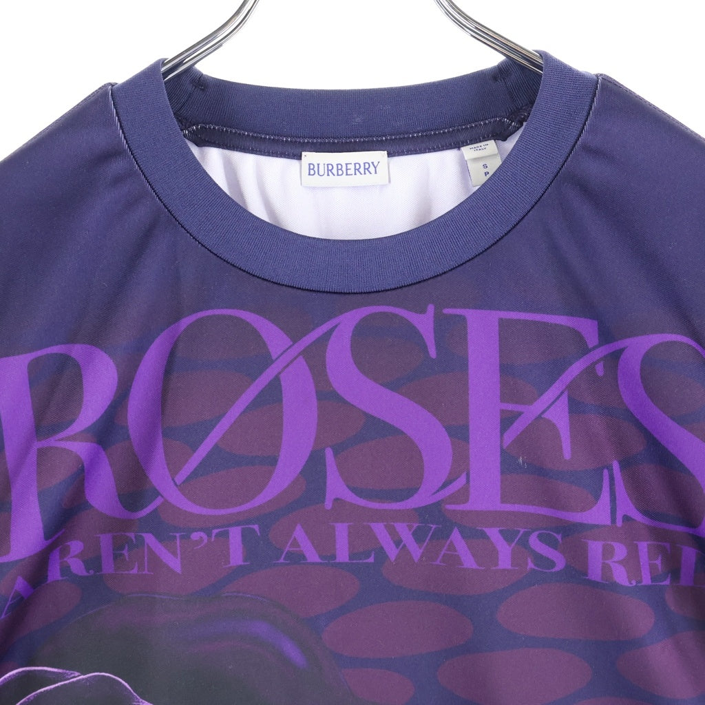 BURBERRY(バーバリー) ローズ総柄 クルーネック 長袖Tシャツ パープル 8077332/73E