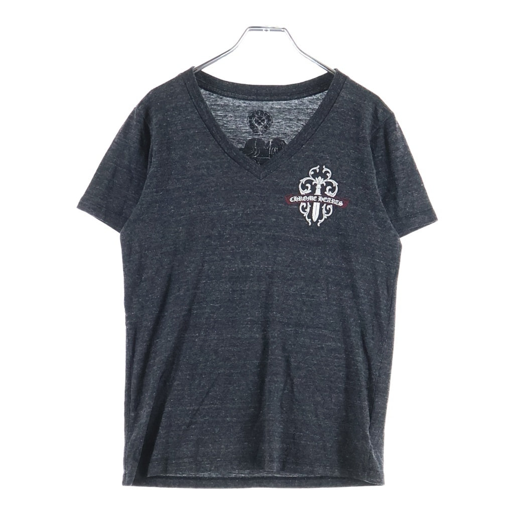 CHROME HEARTS(クロムハーツ) ヴァインダガープリント Vネック 半袖Tシャツ ショートスリーブカットソー グレー