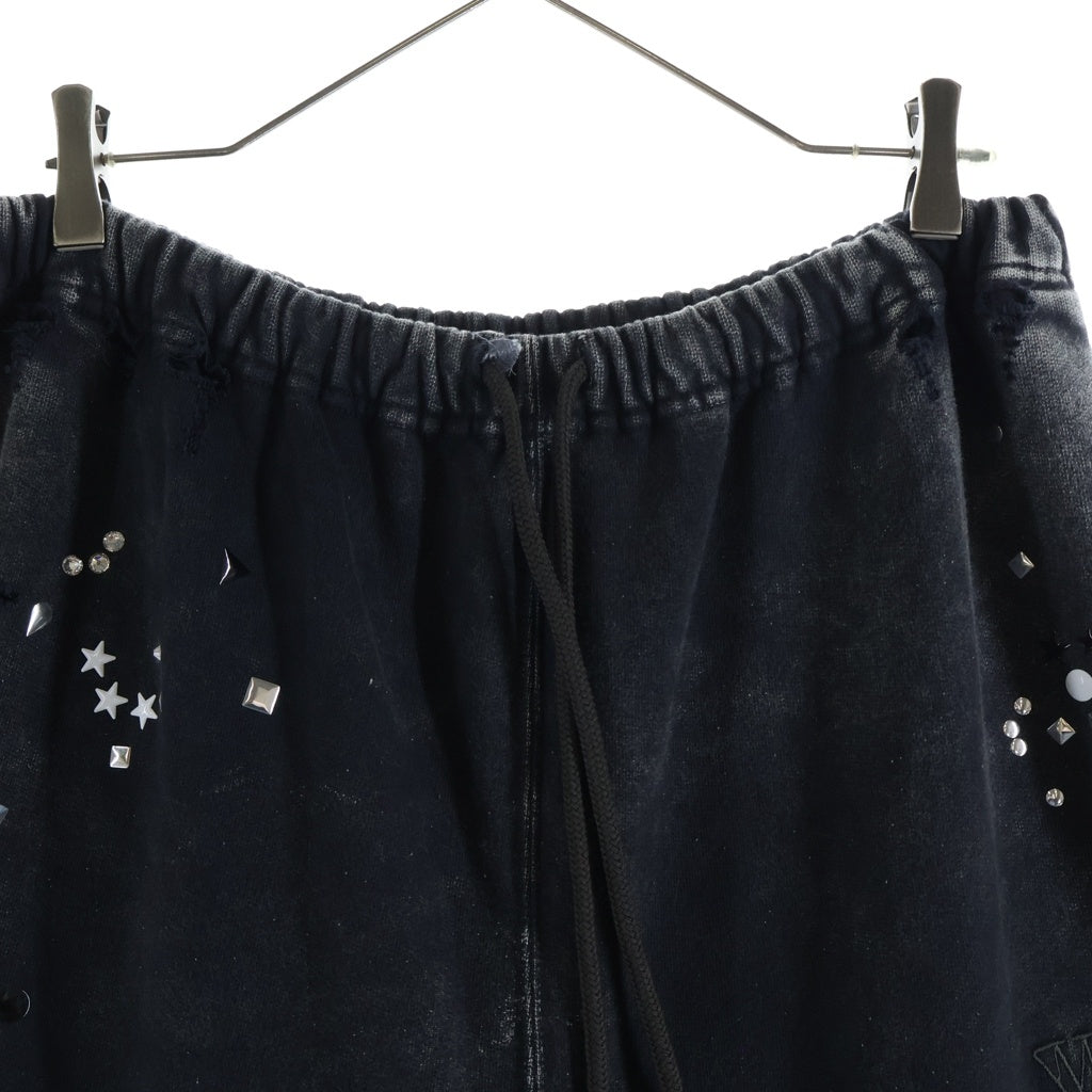 MAISON MIHARAYASUHIRO(メゾンミハラヤスヒロ) 25AW Embellished Bleached Pants エンベリッシュド ブリーチド スウェットパンツ ブラック A15PT563