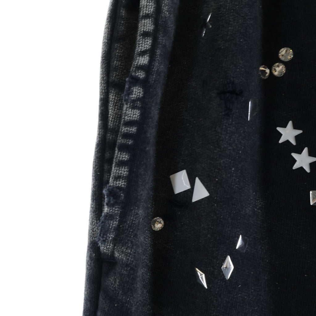 MAISON MIHARAYASUHIRO(メゾンミハラヤスヒロ) 25AW Embellished Bleached Pants エンベリッシュド ブリーチド スウェットパンツ ブラック A15PT563