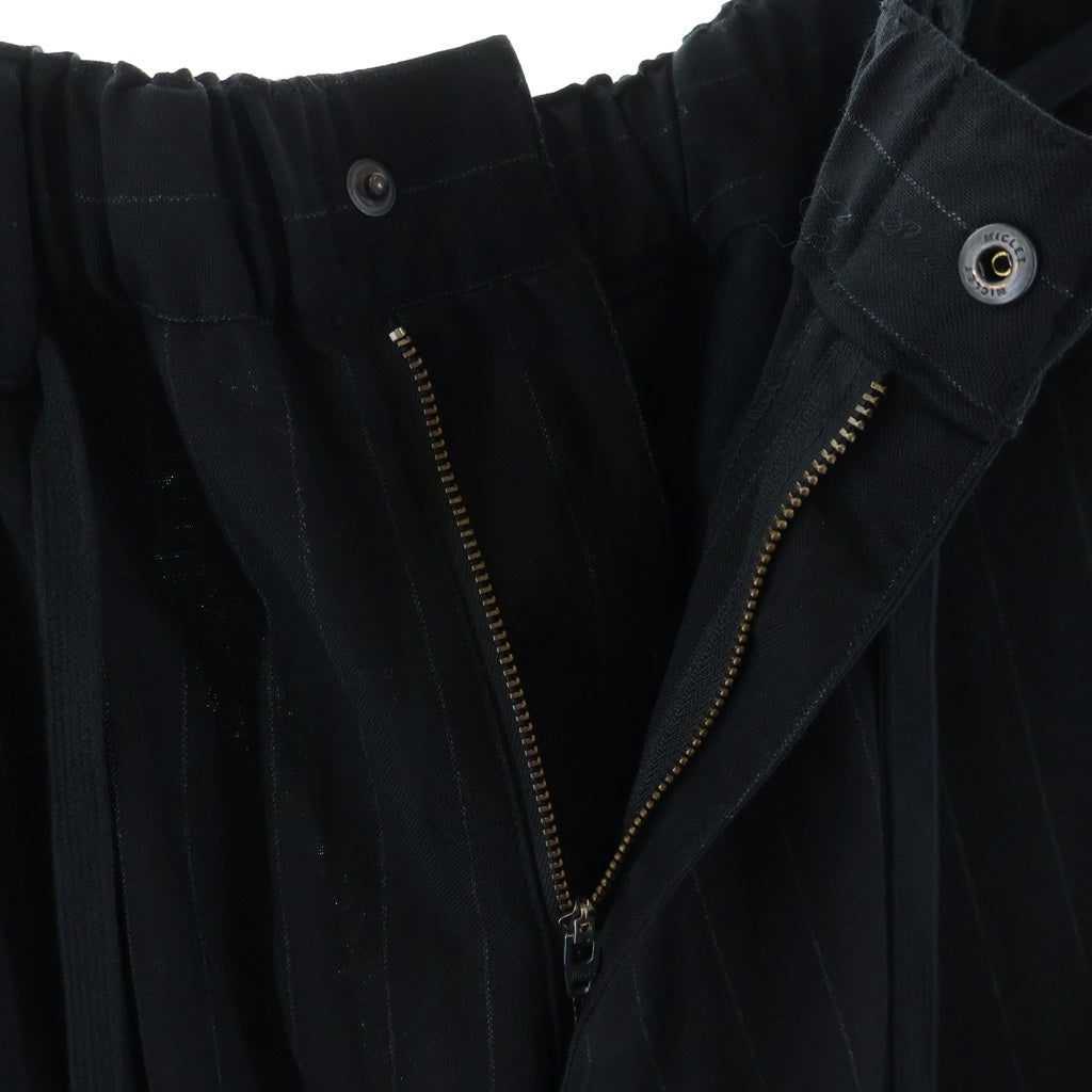 MAISON MIHARAYASUHIRO(メゾンミハラヤスヒロ) Wide Trousers ウールトラウザー パンツ ストライプ ブラック A14PT032