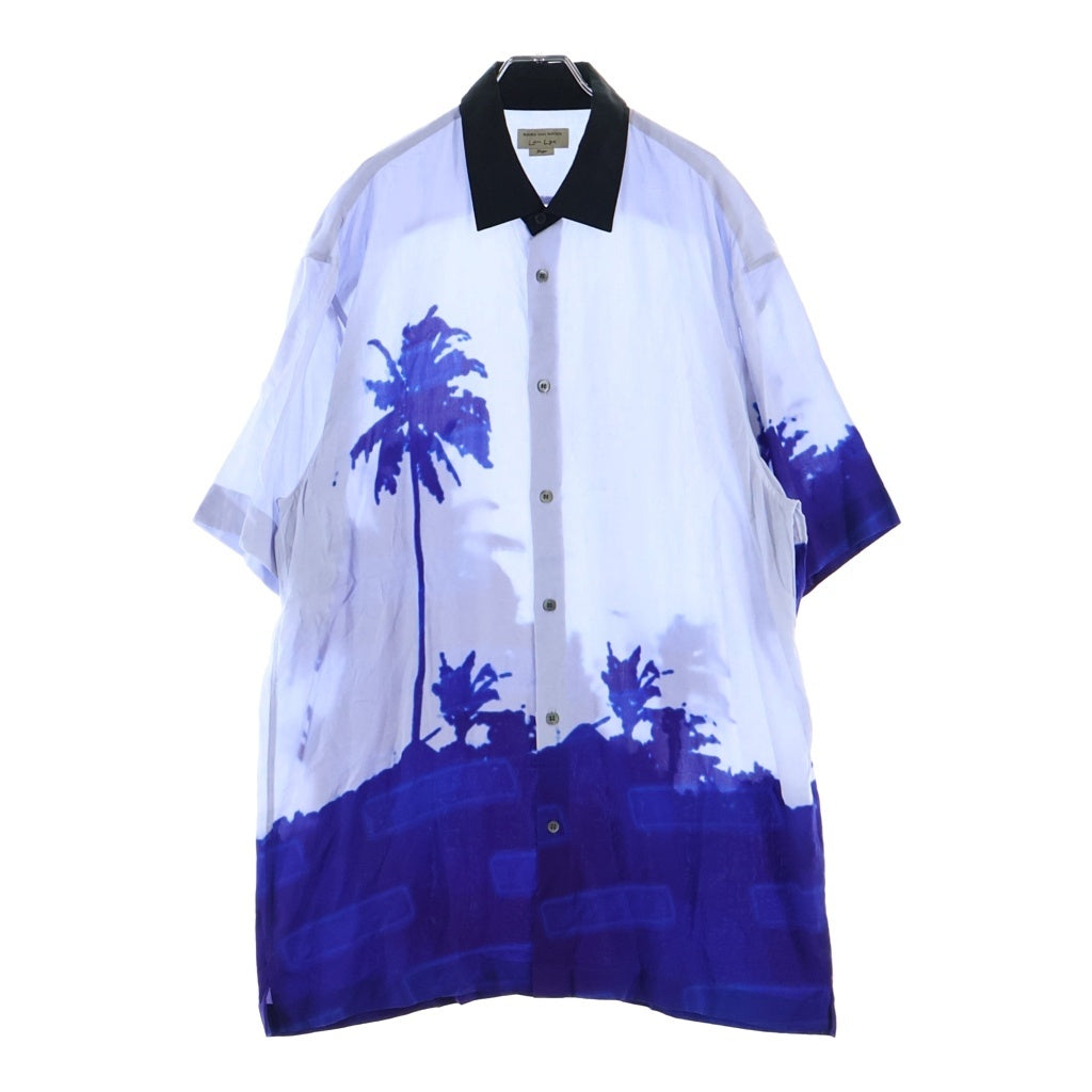DRIES VAN NOTEN(ドリスヴァンノッテン) 21SS ×LEN LYE レンライ グラフィック レーヨン 半袖シャツ パープル 211-143