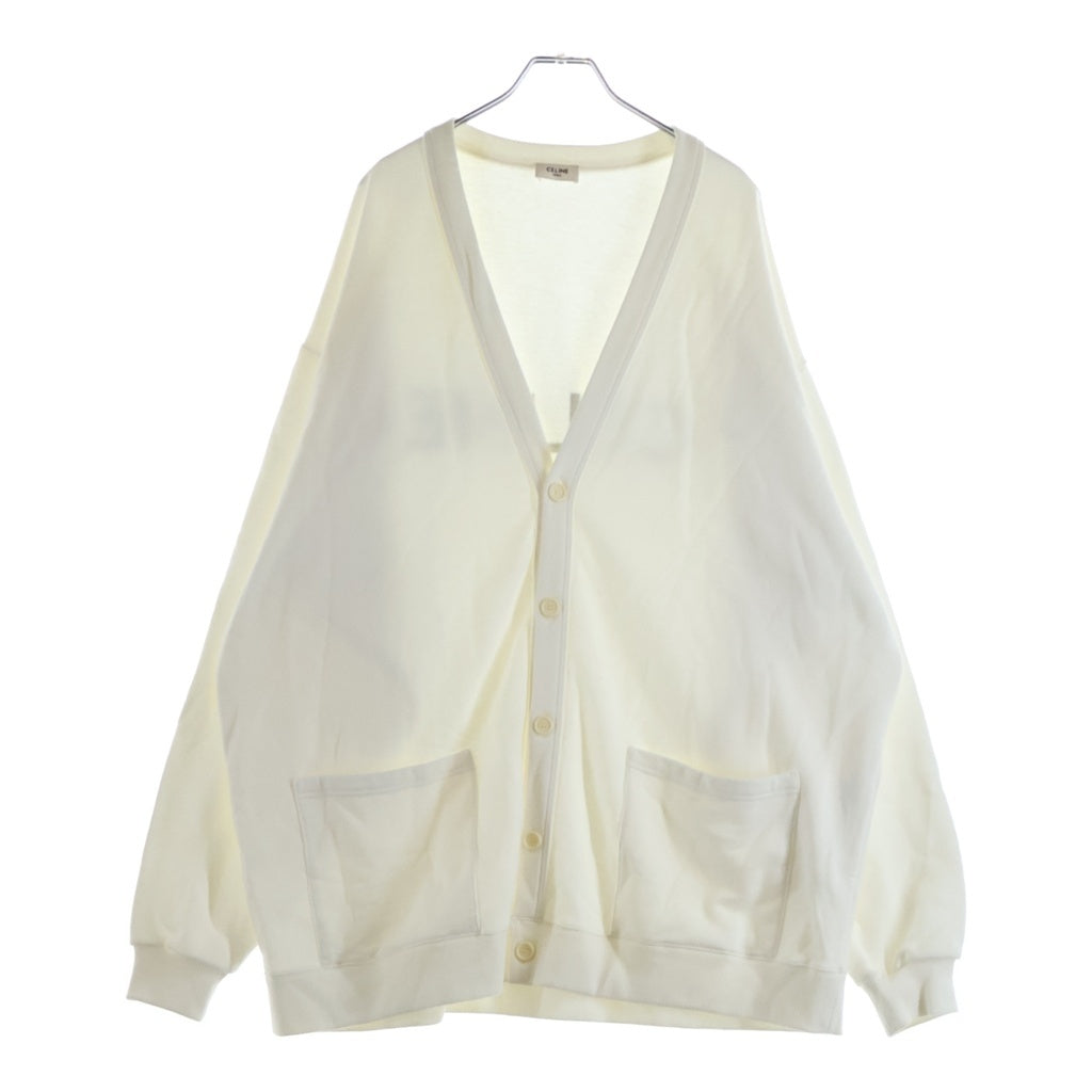 CELINE(セリーヌ) Oversized Cardigan In Cotton Fleece スウェットカーディガン ホワイト 2Y672670Q