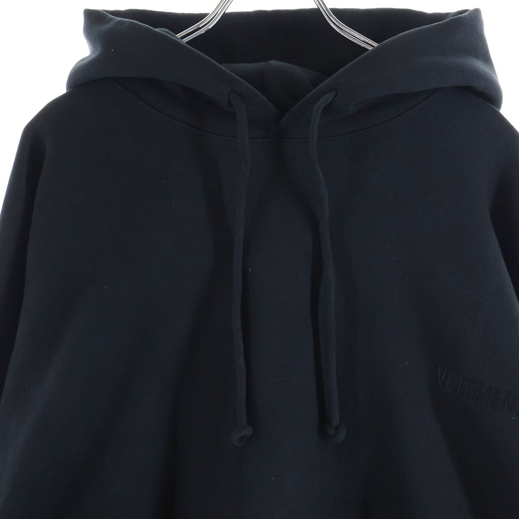 VETEMENTS(ヴェトモン) ロゴ刺繍 オーバーサイズ プルオーバーパーカー フーディー ブラック