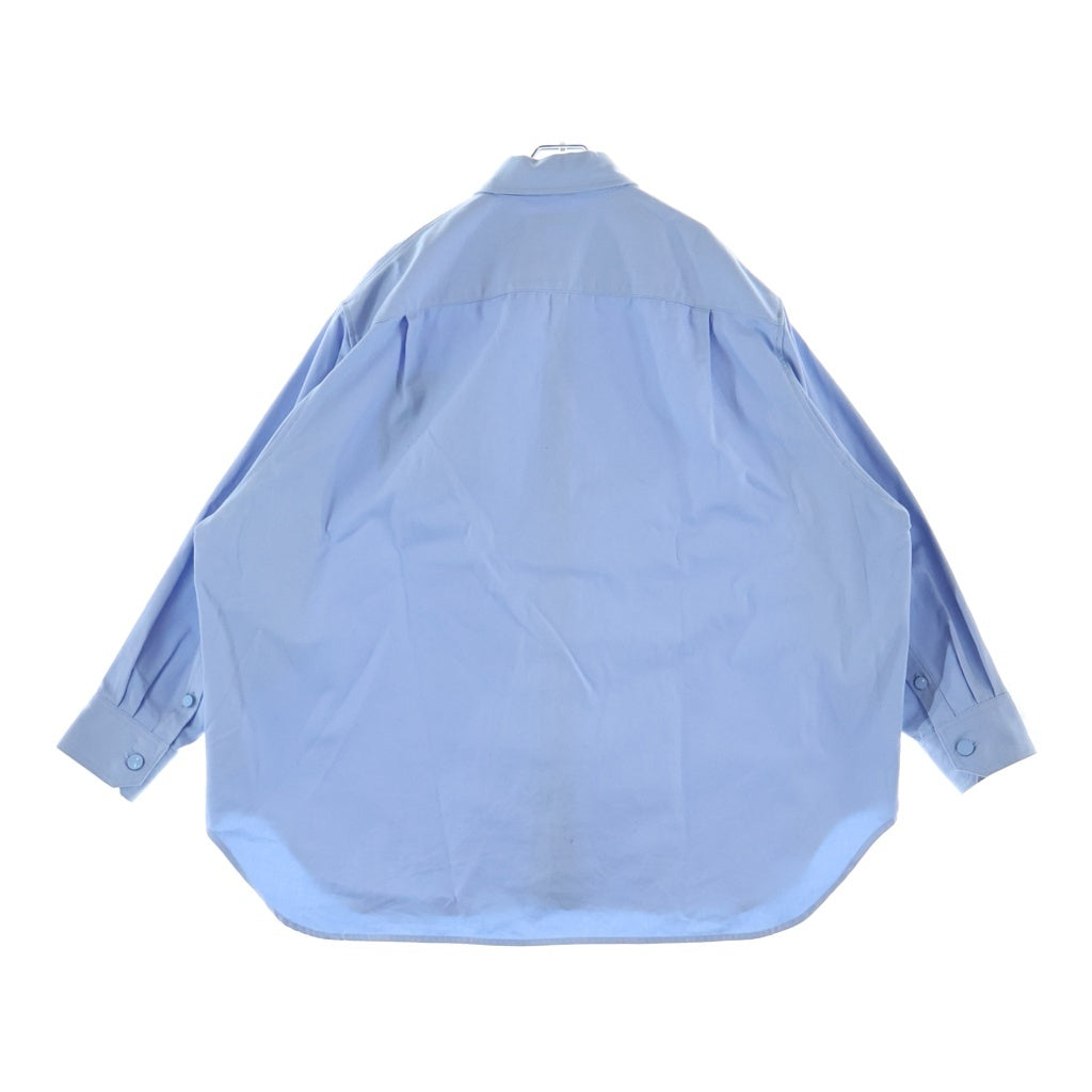 RAF SIMONS(ラフシモンズ) 23SS OVERSIZED DENIM SHIRT WITH LEATHER PATCH ロゴレザーパッチ デニムシャツ ライトブルー 231-M243